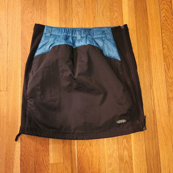 SKHOOP Quilted Insulated Mini Skirt, Deep Lake Blue, Winter Activewear Sz L - Picture 2 of 10